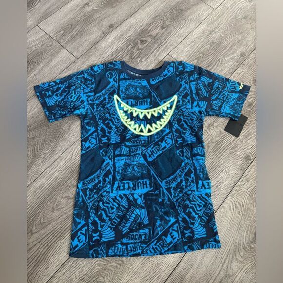 Hurley Blue Graphic T-Shirt - Picture 1 of 4